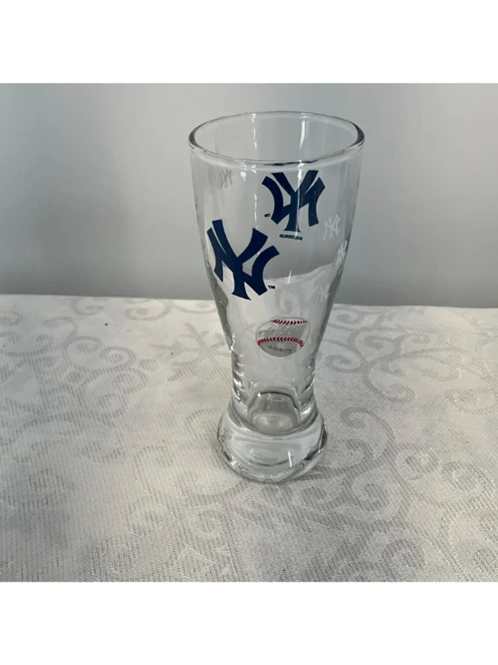 New York Yankees Clear Shot Glass MLB Logo Baseball Theme Collectible Barware Of